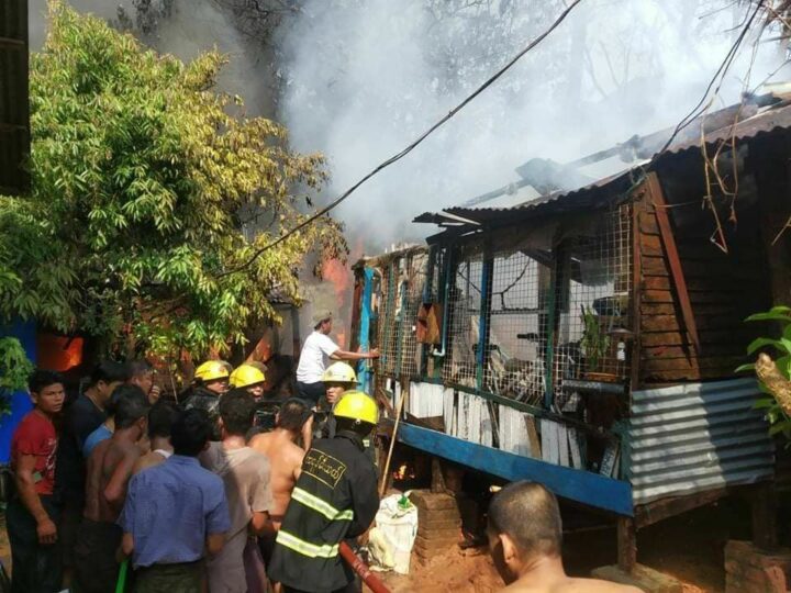 ရန်ကုန် မရမ်းကုန်းမြို့နယ် မီးလောင်ကျွမ်းမှုတွင် နေအိမ်အချို့ပျက်စီးဆုံးရှုံးခဲ့