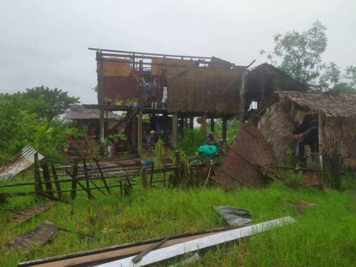 ချောင်းဆုံမြို့နယ်တွင် လေပြင်းတိုက်ခတ်မှုကြောင့် နေအိမ် ၆ လုံးပျက်စီးဆုံးရှုံး
