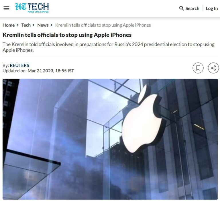 အစိုးရအရာရှိများအနေဖြင့် iPhone သုံးစွဲခြင်းရပ်တန့်ရန် ရုရှားသတိပေးဟုဆို