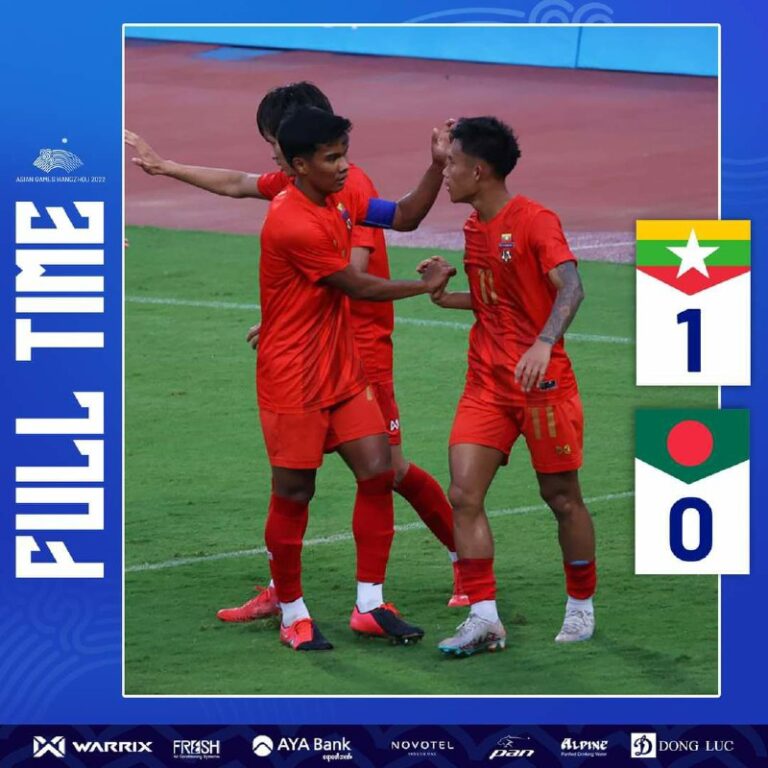 အာရှအားကစားပွဲတော် အဖွင့်ပွဲစဥ်တွင် မြန်မာယူ ၂၄ အသင်းနိုင်ပွဲရရှိ