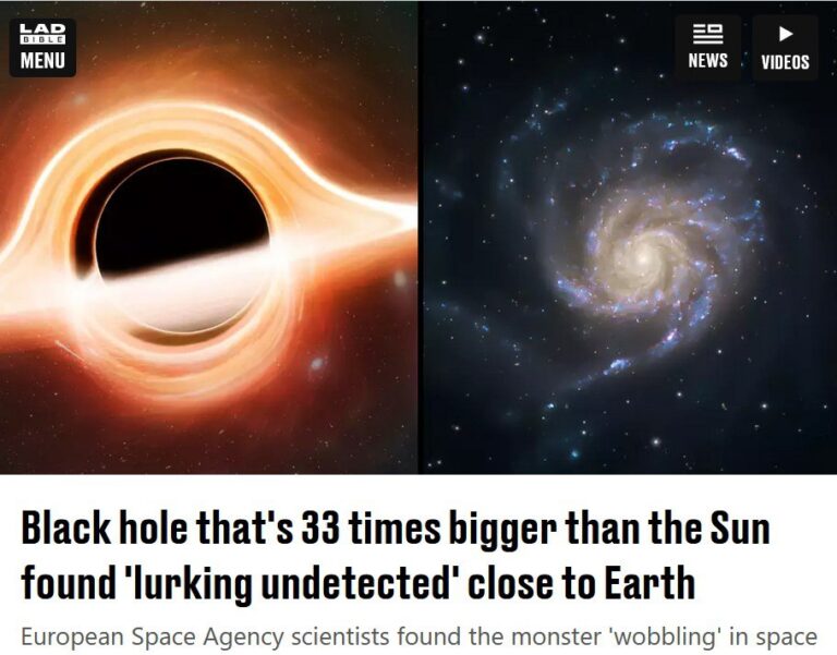 နေထက် ၃၃ဆ ပိုမိုကြီးမားသော တွင်းနက်ကြီးတစ်ခု ကမ္ဘာနှင့် နီးကပ်စွာရှိနေကြောင်း တွေ့ရှိ