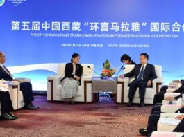ဒု-သမ္မတဒေါ်နန်းနီနီအေးနှင့် တရုတ်ကွန်မြူနစ်ပါတီ၏ ရှီးဇန့်ကိုယ်ပိုင်အုပ်ချုပ်ခွင့်ရဒေသ ပါတီအတွင်းရေးမှူးတို့တွေ့ဆုံ
